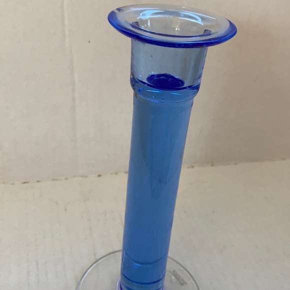 Bohemia Glass Czech blue candlestick - Picture 5 of 11